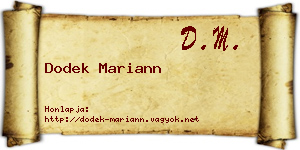 Dodek Mariann névjegykártya