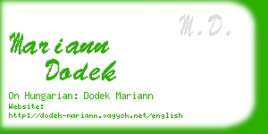 mariann dodek business card